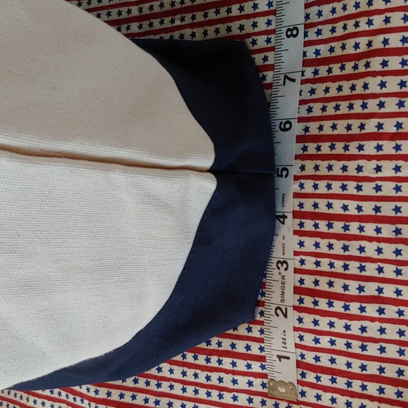 Trader Joe's Heavy Duty Canvas Tote in Cream and Navy, NWT - Picture 9 of 12